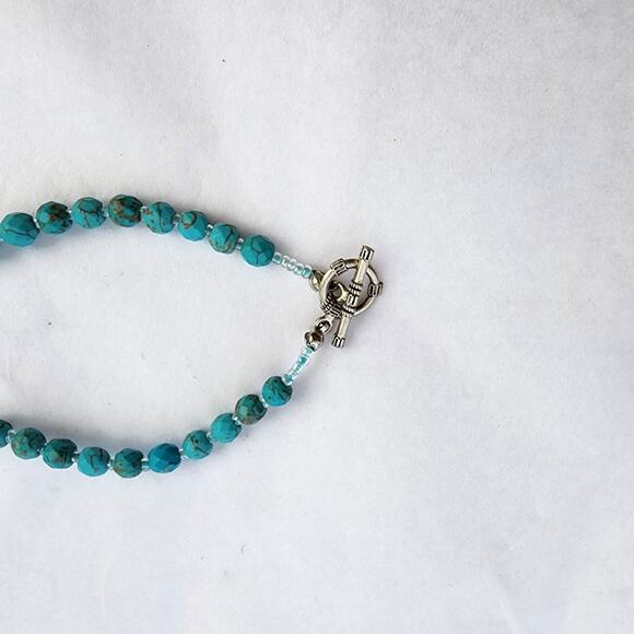 Hand Made Artisan Genuine Turquoise Blue Stone Abalone shell boho beach NECKLACE - Picture 10 of 12